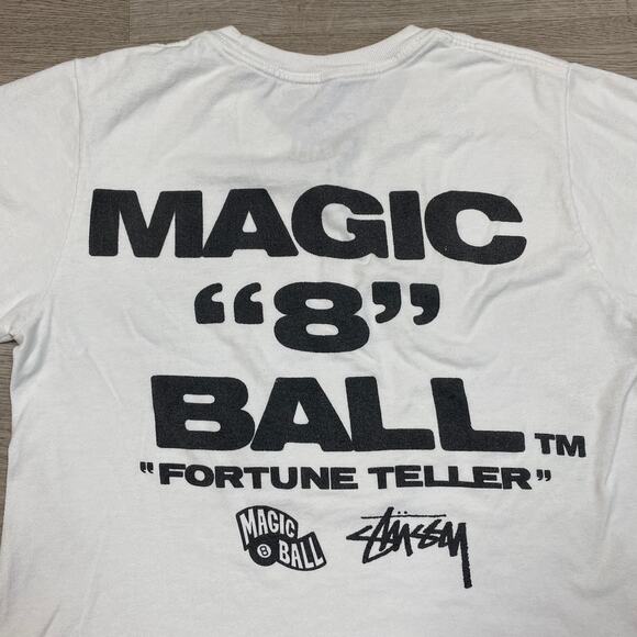 Stussy Magic 8 Ball Fortune Teller Crop Tee Shirt Women's Medium - Picture 3 of 10